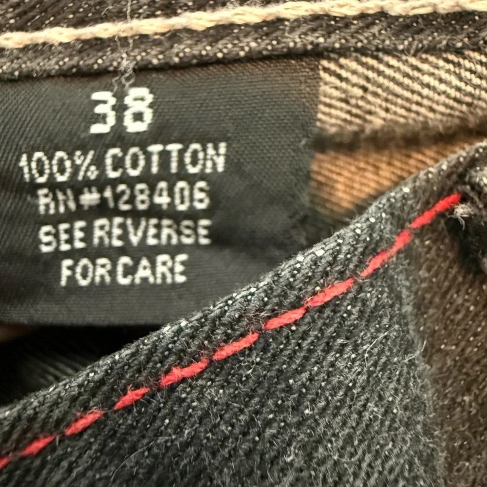 Qruel Jeans 38x32 Men’s Black Wash Straight Fit Denim Rap Rainbow Y2K VTG